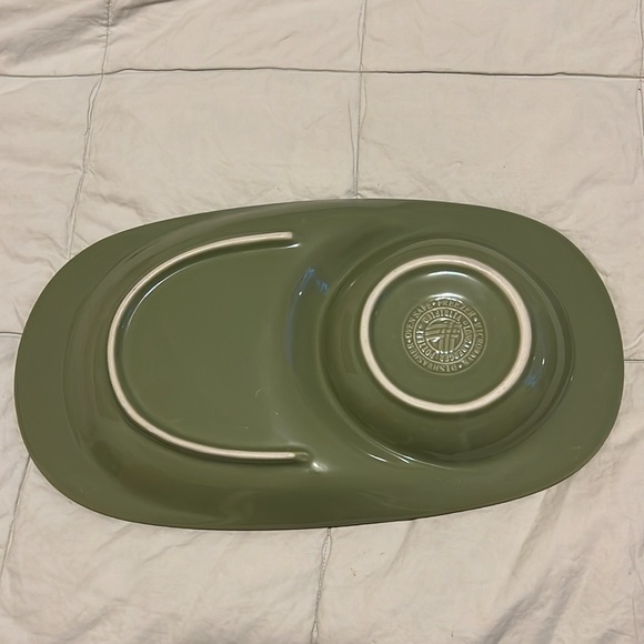 Longaberger Woven Traditions 13 1/4” Oval Snack Plate in Sage. H110 - Picture 2 of 3